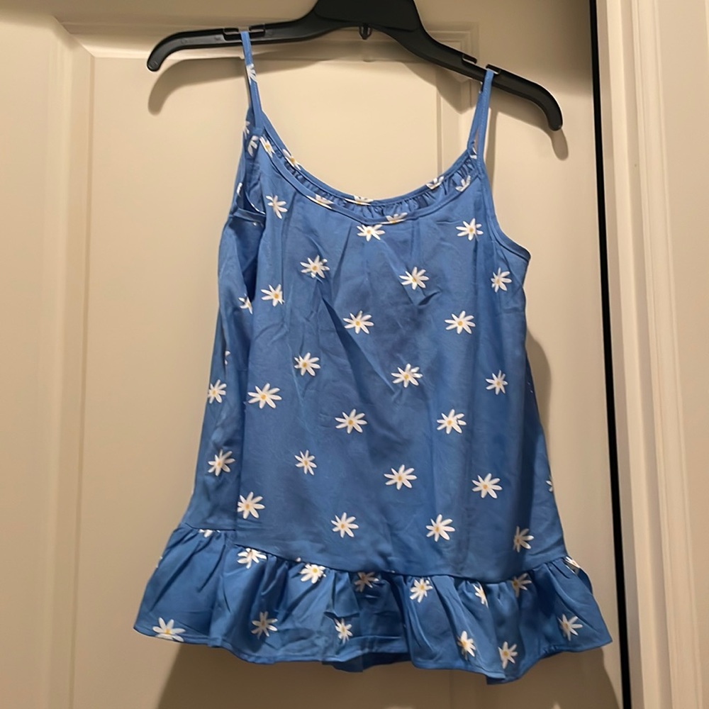 Daisy peplum tank top